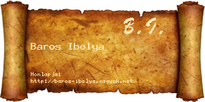 Baros Ibolya névjegykártya